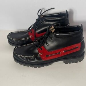 Polo Ralph Lauren Ridgemoor Black Leather Chukka Boots Lace Up Mens 10.5D